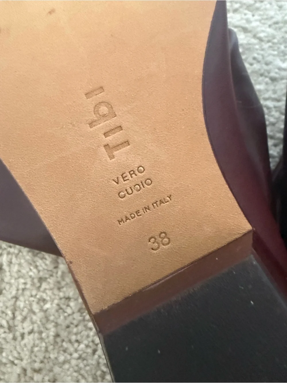 Tibi Boots Faux Nappa Leather Stretch Knee High in Burgundy